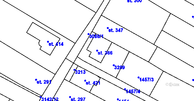 Parcela st. 366 v KÚ Drslavice, Katastrální mapa