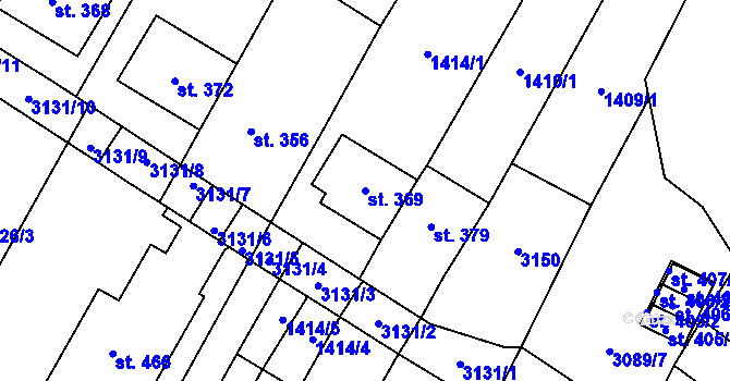 Parcela st. 369 v KÚ Drslavice, Katastrální mapa