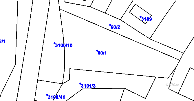 Parcela st. 60/1 v KÚ Drslavice, Katastrální mapa