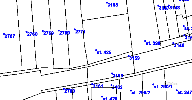 Parcela st. 425 v KÚ Drslavice, Katastrální mapa