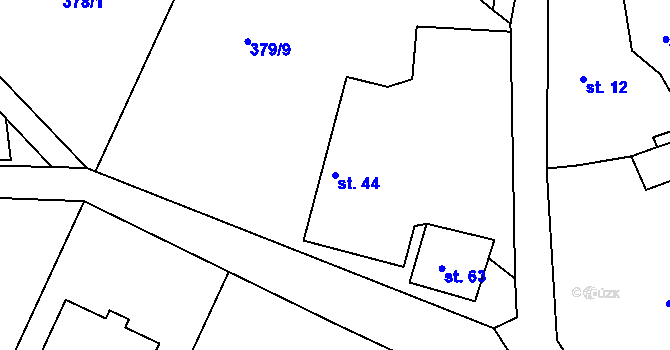 Parcela st. 44 v KÚ Druhanov, Katastrální mapa