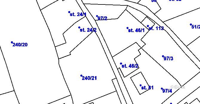 Parcela st. 240/31 v KÚ Druhanov, Katastrální mapa