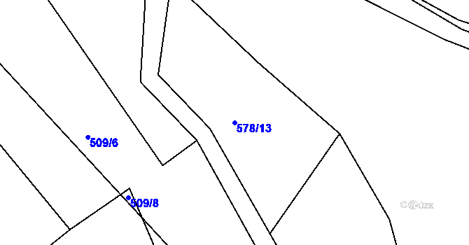 Parcela st. 578/13 v KÚ Druhanov, Katastrální mapa