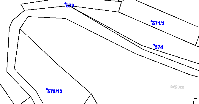 Parcela st. 578/17 v KÚ Druhanov, Katastrální mapa