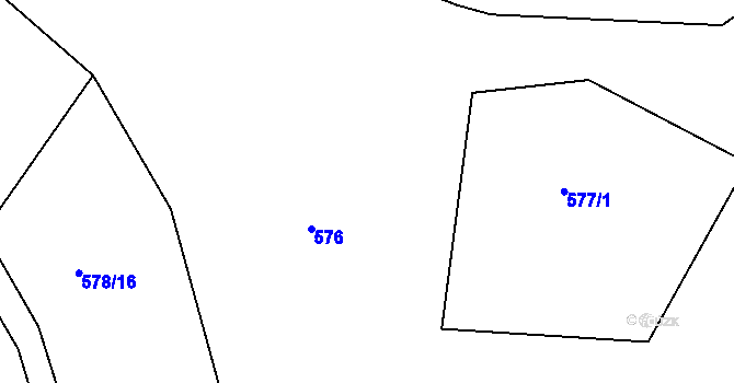Parcela st. 578/19 v KÚ Druhanov, Katastrální mapa