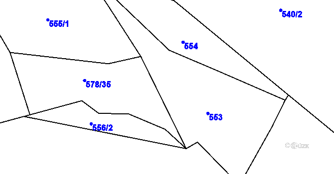 Parcela st. 578/36 v KÚ Druhanov, Katastrální mapa