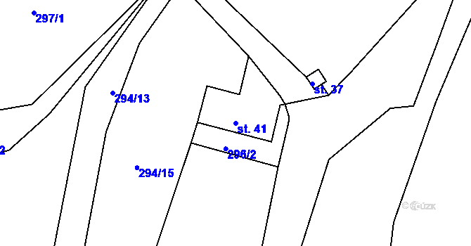 Parcela st. 41 v KÚ Drunče, Katastrální mapa