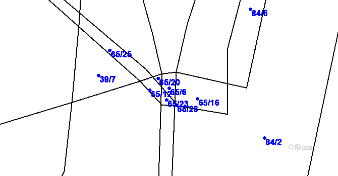 Parcela st. 65/6 v KÚ Drunče, Katastrální mapa