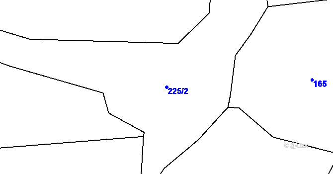 Parcela st. 225/2 v KÚ Drunče, Katastrální mapa