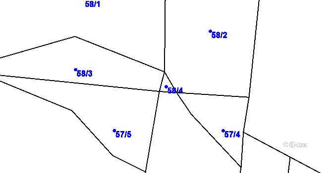Parcela st. 58/4 v KÚ Drunče, Katastrální mapa