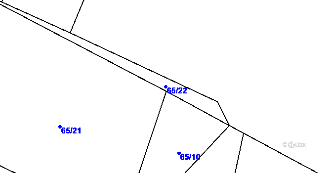 Parcela st. 65/22 v KÚ Drunče, Katastrální mapa