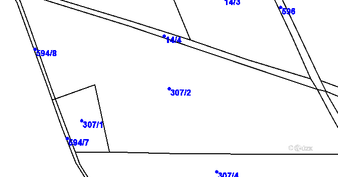 Parcela st. 307/2 v KÚ Drunče, Katastrální mapa