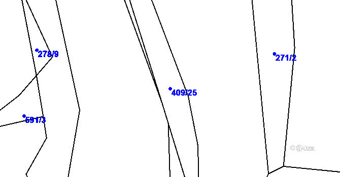 Parcela st. 409/25 v KÚ Drunče, Katastrální mapa