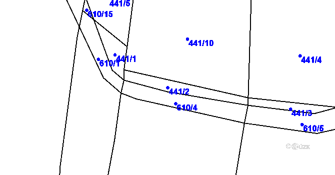 Parcela st. 441/2 v KÚ Drunče, Katastrální mapa