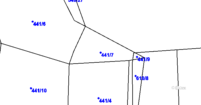 Parcela st. 441/7 v KÚ Drunče, Katastrální mapa