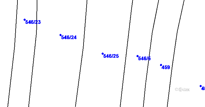 Parcela st. 546/25 v KÚ Drunče, Katastrální mapa
