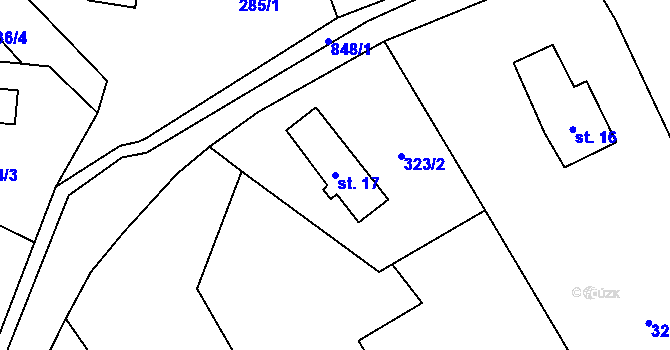 Parcela st. 17 v KÚ Druzcov, Katastrální mapa