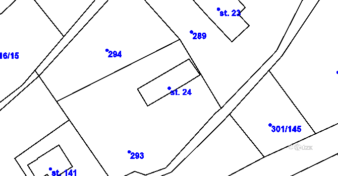 Parcela st. 24 v KÚ Druzcov, Katastrální mapa