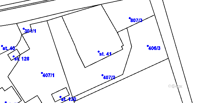 Parcela st. 41 v KÚ Druzcov, Katastrální mapa