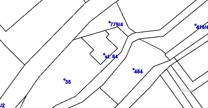 Parcela st. 64 v KÚ Druzcov, Katastrální mapa