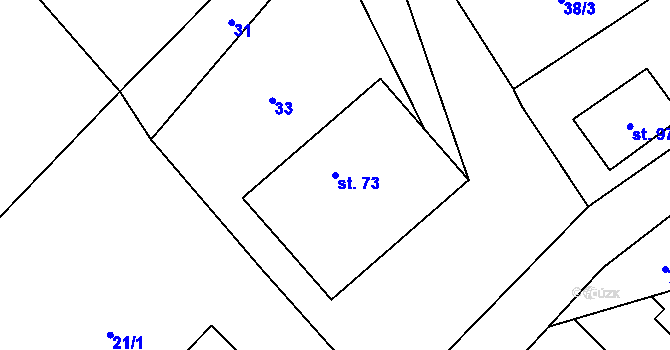 Parcela st. 73 v KÚ Druzcov, Katastrální mapa