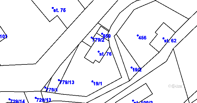 Parcela st. 76 v KÚ Druzcov, Katastrální mapa