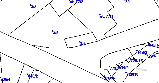 Parcela st. 3/5 v KÚ Druzcov, Katastrální mapa