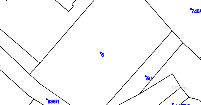 Parcela st. 6 v KÚ Druzcov, Katastrální mapa
