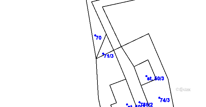 Parcela st. 71/3 v KÚ Druzcov, Katastrální mapa