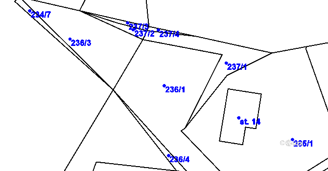 Parcela st. 236/1 v KÚ Druzcov, Katastrální mapa