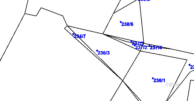 Parcela st. 236/3 v KÚ Druzcov, Katastrální mapa