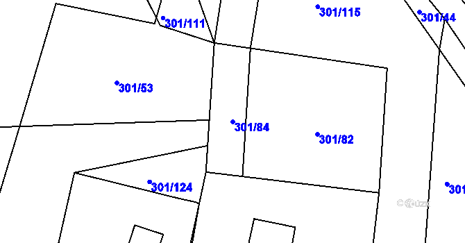 Parcela st. 301/84 v KÚ Druzcov, Katastrální mapa