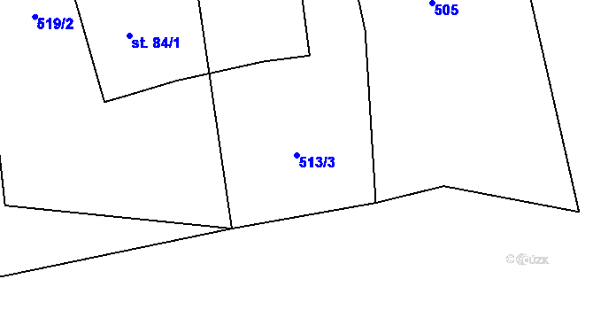 Parcela st. 513/3 v KÚ Druzcov, Katastrální mapa