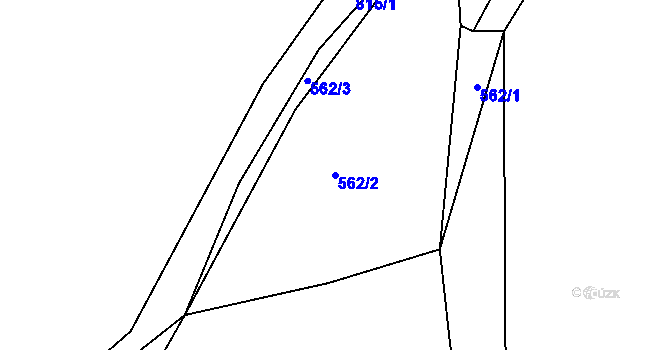 Parcela st. 562/2 v KÚ Druzcov, Katastrální mapa