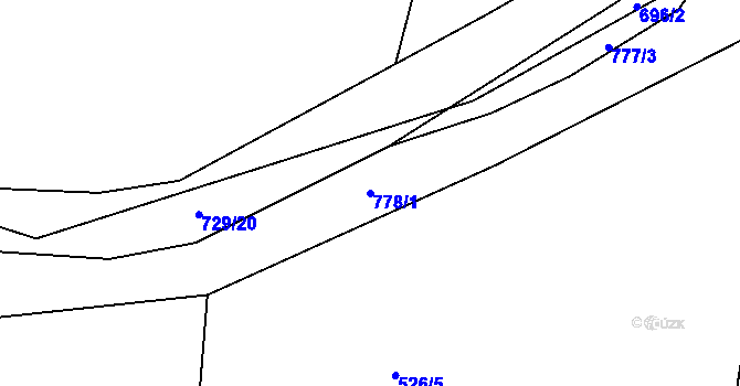 Parcela st. 778/1 v KÚ Druzcov, Katastrální mapa