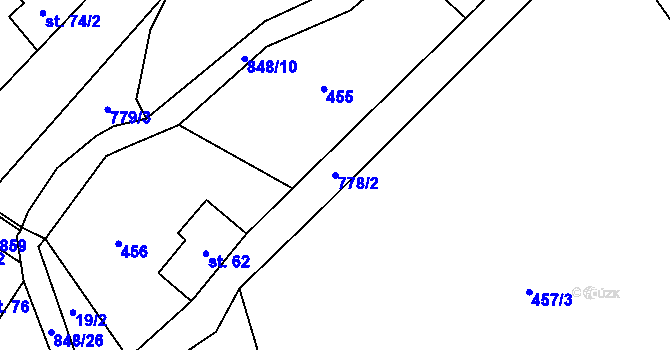 Parcela st. 778/2 v KÚ Druzcov, Katastrální mapa