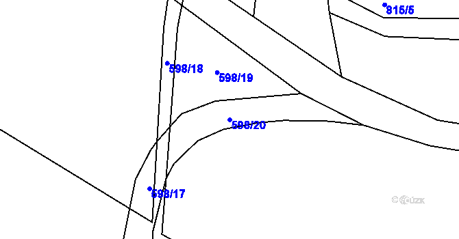 Parcela st. 598/20 v KÚ Druzcov, Katastrální mapa