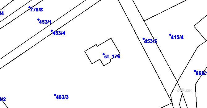 Parcela st. 176 v KÚ Druzcov, Katastrální mapa