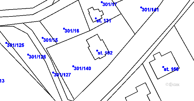 Parcela st. 192 v KÚ Druzcov, Katastrální mapa