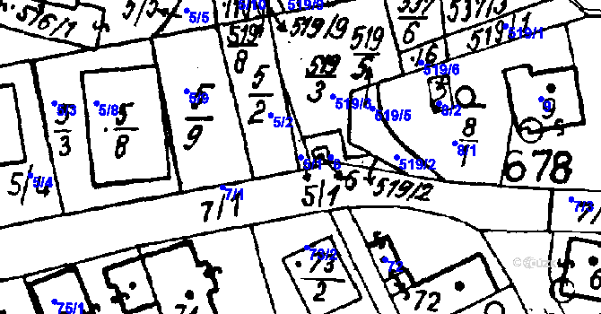 Parcela st. 5/1 v KÚ Druztová, Katastrální mapa