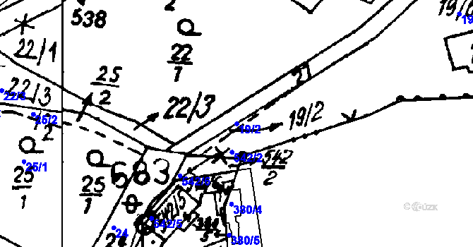 Parcela st. 19/2 v KÚ Druztová, Katastrální mapa