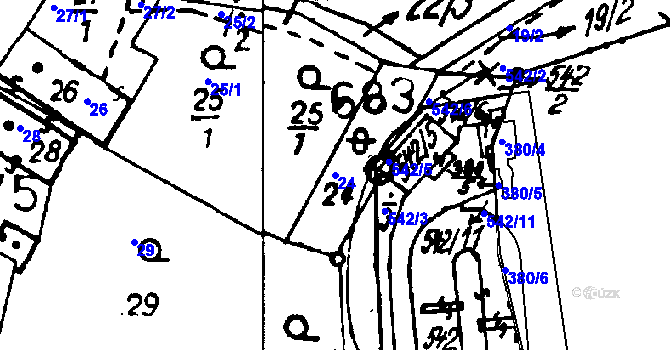 Parcela st. 24 v KÚ Druztová, Katastrální mapa
