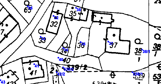 Parcela st. 36 v KÚ Druztová, Katastrální mapa