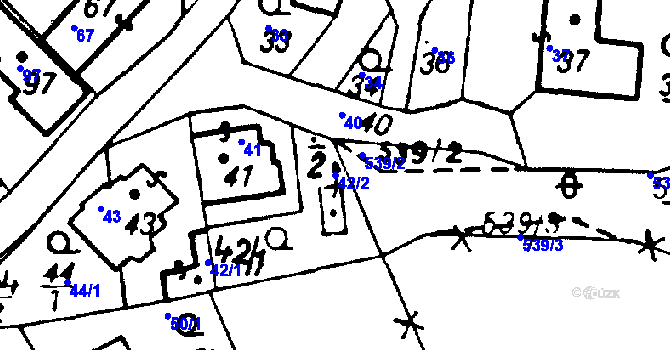 Parcela st. 42/2 v KÚ Druztová, Katastrální mapa