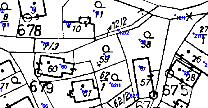 Parcela st. 59 v KÚ Druztová, Katastrální mapa