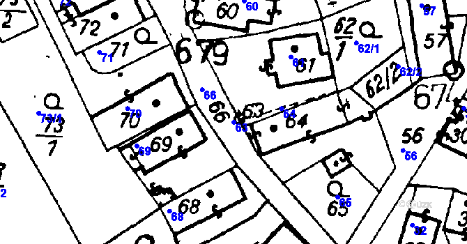 Parcela st. 63 v KÚ Druztová, Katastrální mapa