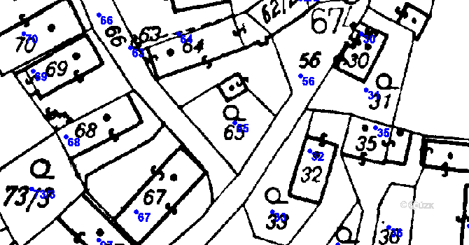 Parcela st. 65 v KÚ Druztová, Katastrální mapa