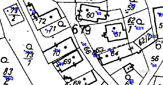 Parcela st. 66 v KÚ Druztová, Katastrální mapa
