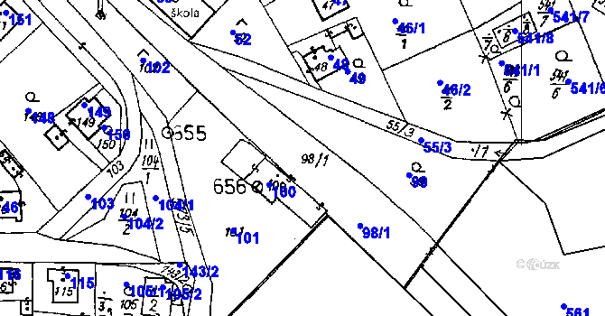 Parcela st. 98 v KÚ Druztová, Katastrální mapa