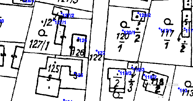 Parcela st. 122 v KÚ Druztová, Katastrální mapa